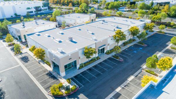 Aerial,View,Of,Industrial,Commerce,Office,Buildings.
