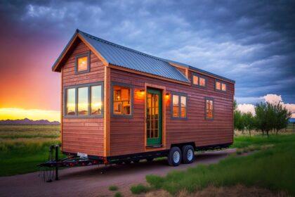 Wooden concept trailer for trips tiny house with wheels