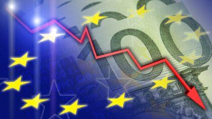 European stock market fall concept