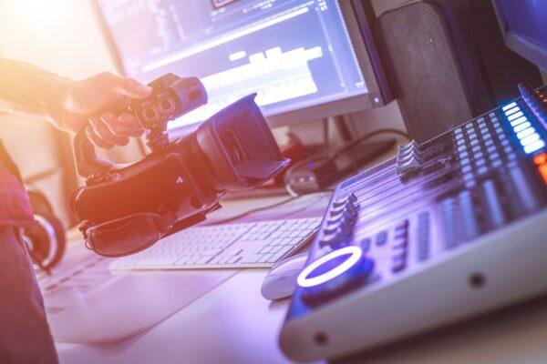 Professional cutting room for video editing and video producing: