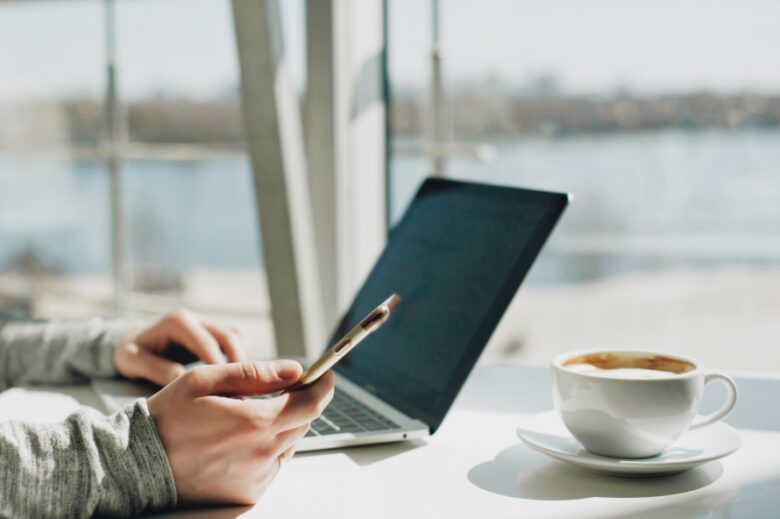 Businessman work on laptop for project.